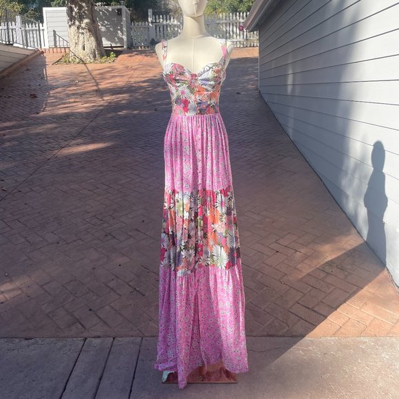 Agua Bendita Alani Floral Maxi Dress (Size: M) - Picture 1 of 6